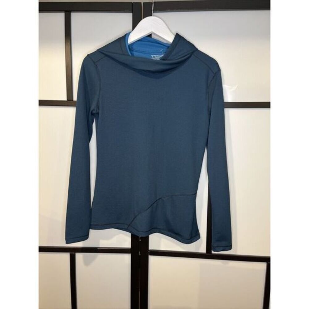Toadโ& Co Women's Sweatshirt hoodie dress Teal blue Pockets size XS
